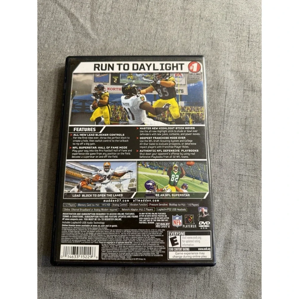 Madden NFL 07 (Sony PlayStation 2, 2006) Untested Estate w/pamphlet. Rated E